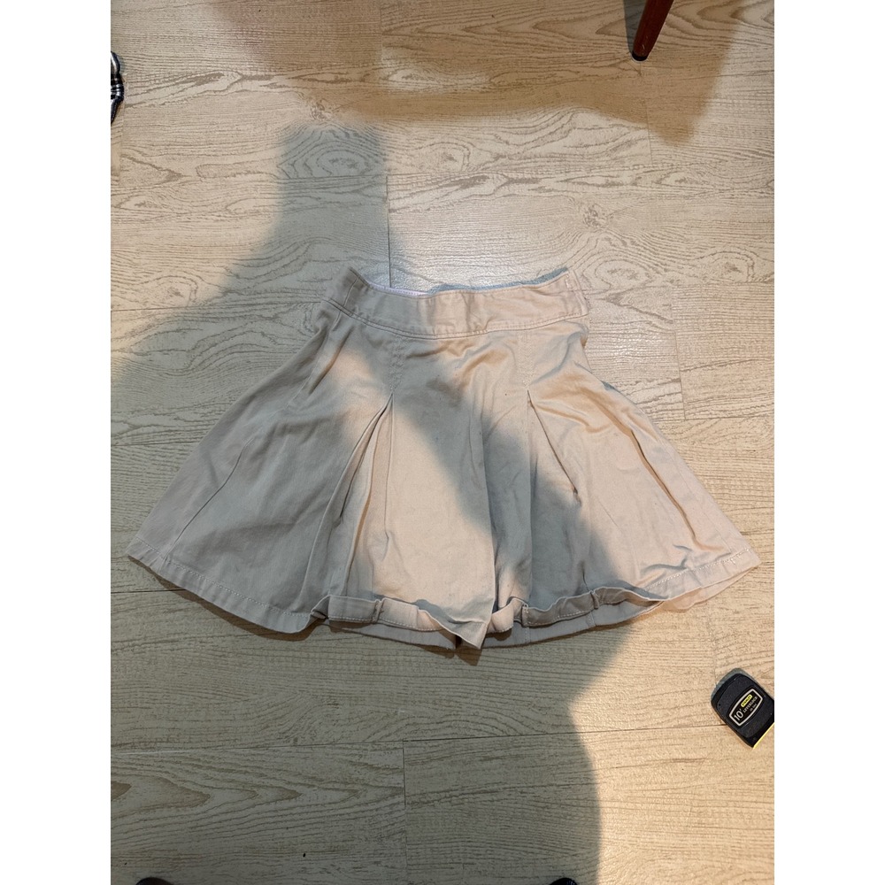 Gap Kids Khaki Pleated Skort Girls Size 12 Slim Adjustable Waist School Uniform